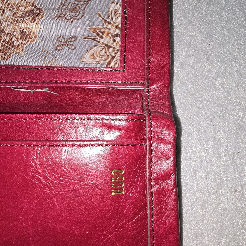 HOBO Leather Fold-Over Clutch in Deep Wine - Picture 5 of 12